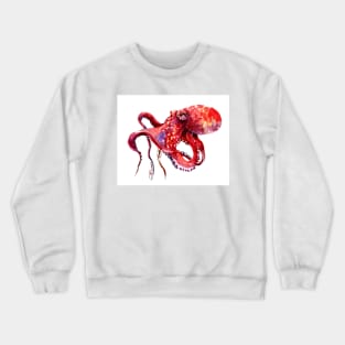 Tropical Red Octopus Crewneck Sweatshirt